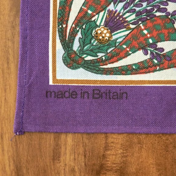Vintage 80s Clive Mayor Scotland Attractions Cotton Tea Towel, Made in Britain - Picture 7 of 9
